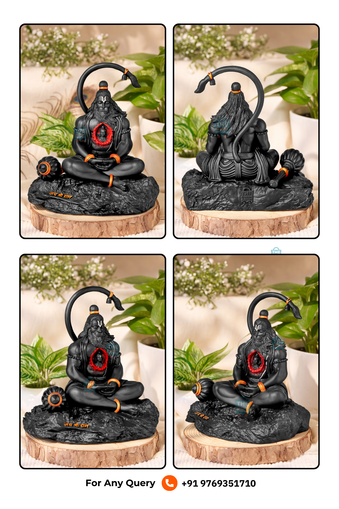 Shri Ram Dootaya Rudra Roopaya Sankat Mochanaya Mahavir Hanuman Black